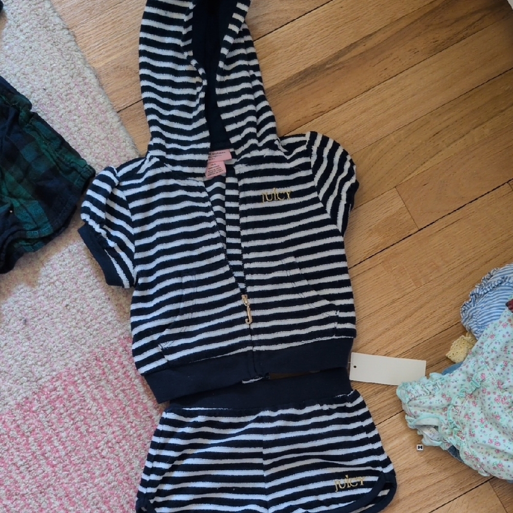 Juicy Couture Striped Hoodie and Shorts Set
